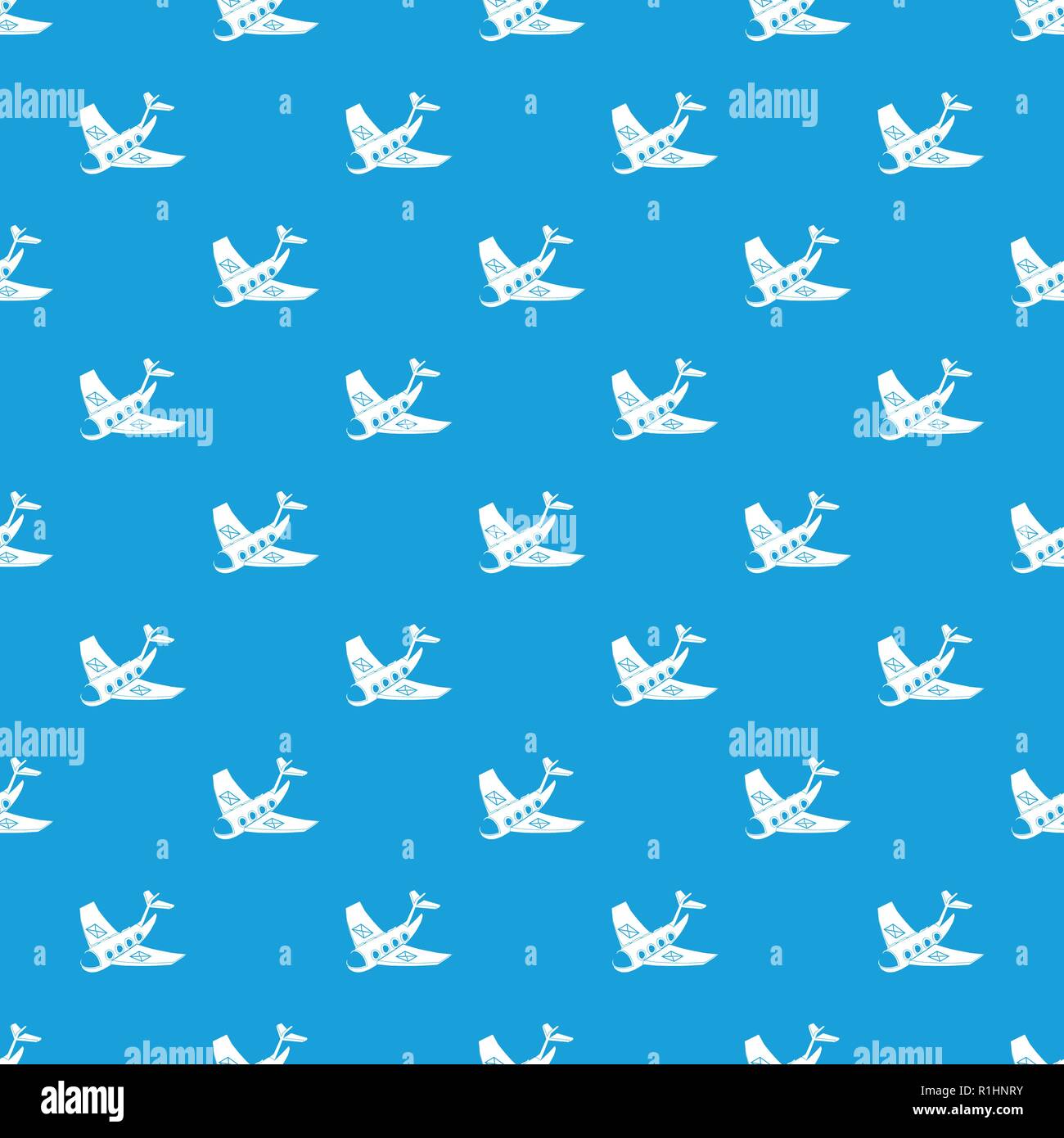 Air post delivery pattern vector seamless blue Stock Vector