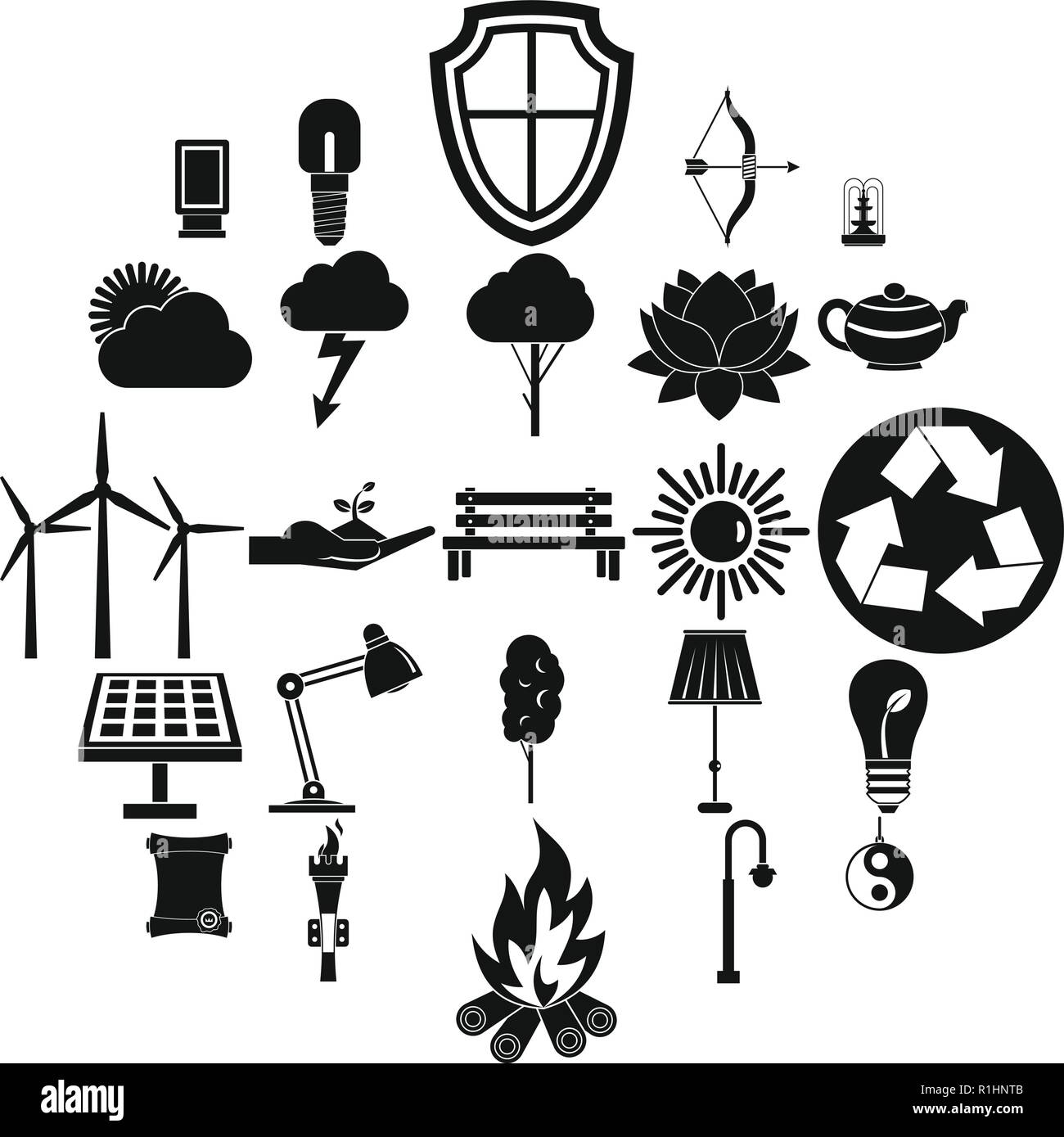 Bright light icons set, simple style Stock Vector Image & Art - Alamy