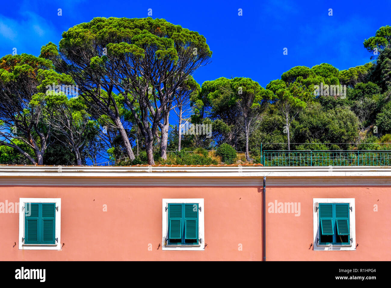 Colorful house close up in Monterosso Al Mare Italy Stock Photo Alamy