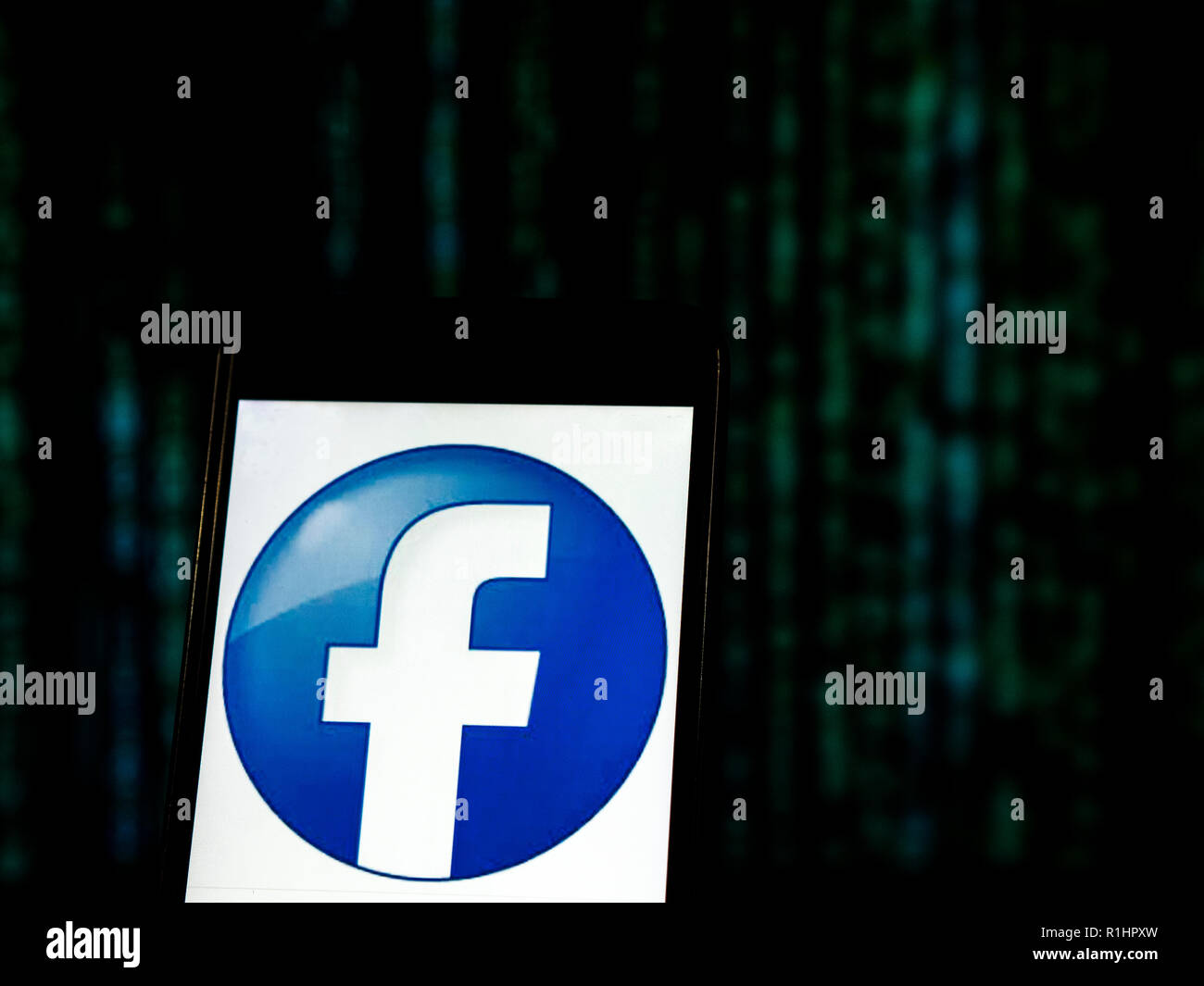 Facebook logo seen displayed on smart phone Stock Photo - Alamy