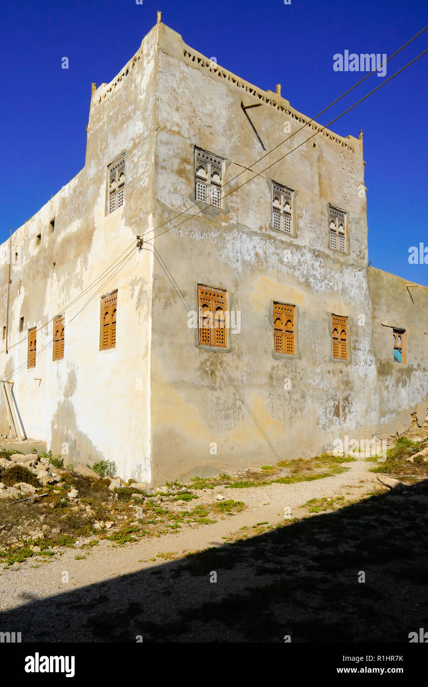Abandoned traditional Omani house in Mirbat, Dhofar region, Oman Stock