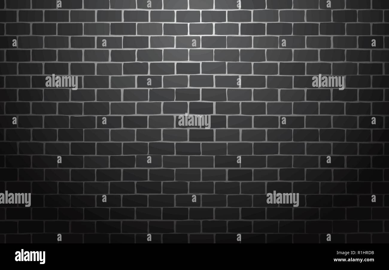 black brick wall vector illustration background Stock Vector