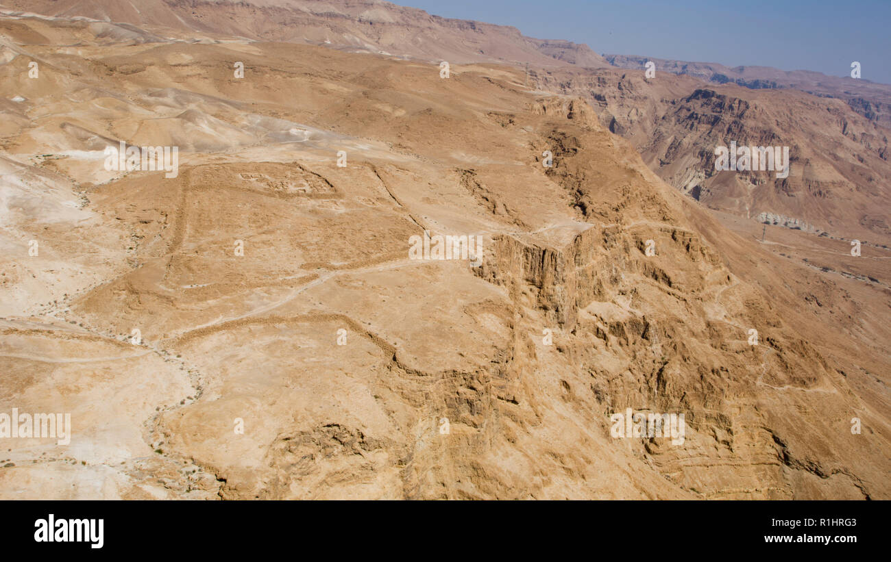 Masada Roman siege camp and section of the Roman circumvallation wall ...