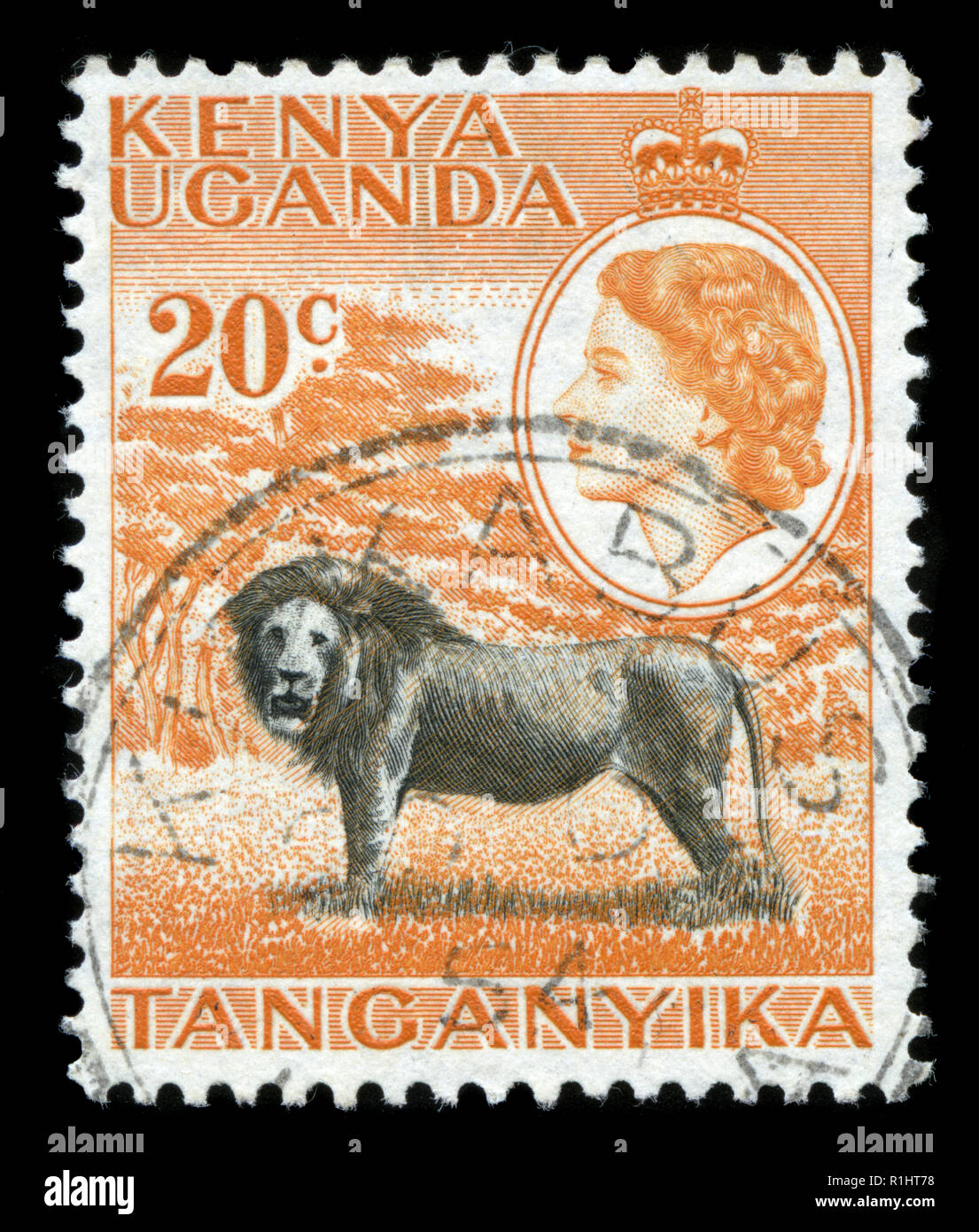 Postage stamps from British East Africa (Kenya, Uganda, Tanganika) in