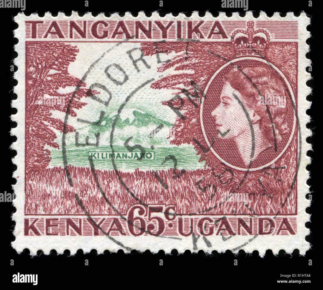 Postage stamps from British East Africa (Kenya, Uganda, Tanganika) in