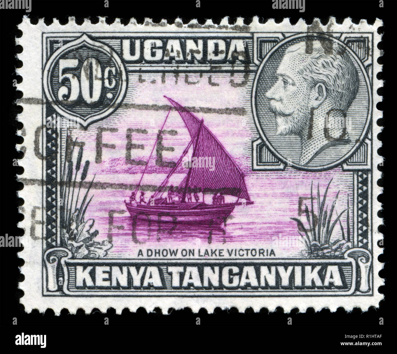 Postage stamps from British East Africa (Kenya, Uganda, Tanganika) in