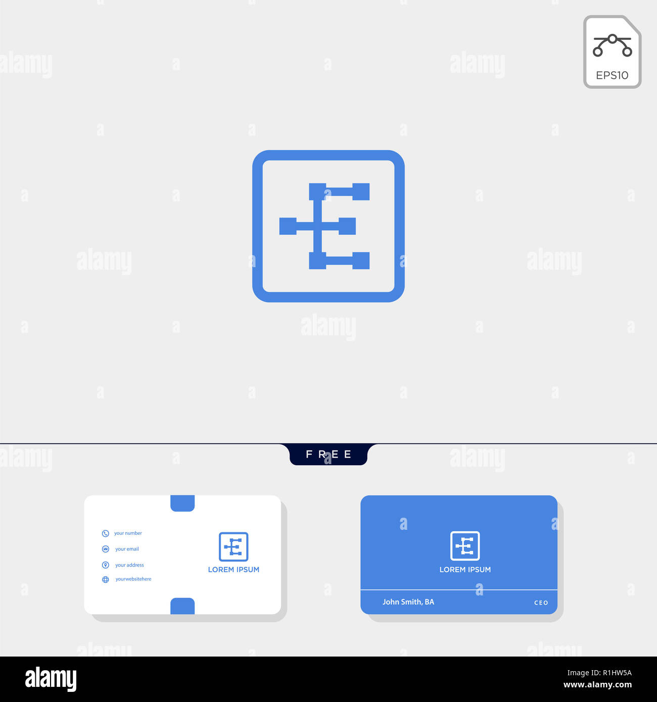 Premium initial E creative logo template and business card design ...