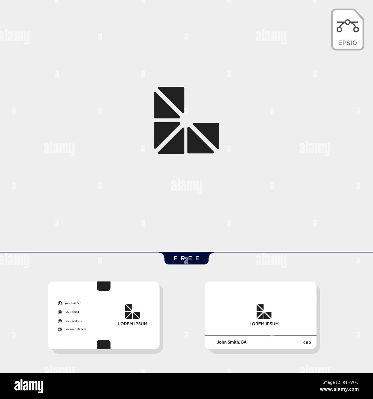 Premium initial Geometric L creative logo template and business card ...