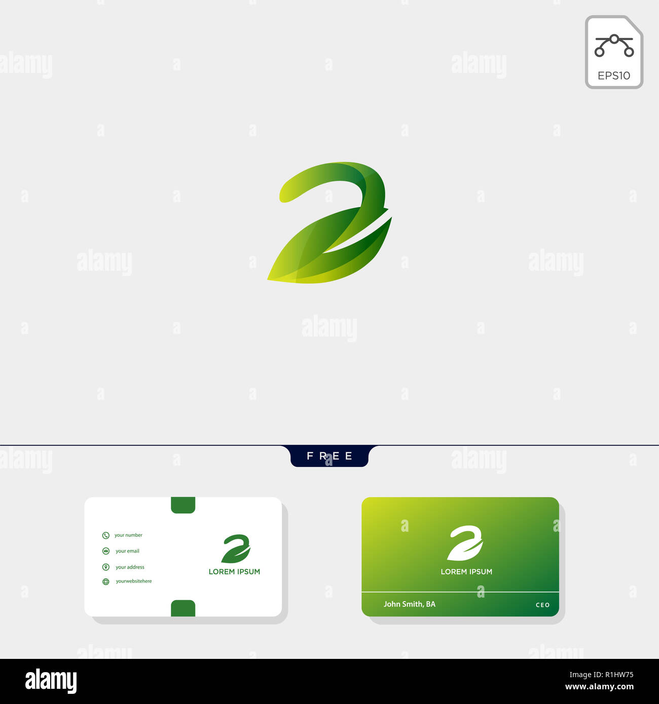 Premium initial E Green Nature Leaf creative logo template and business ...