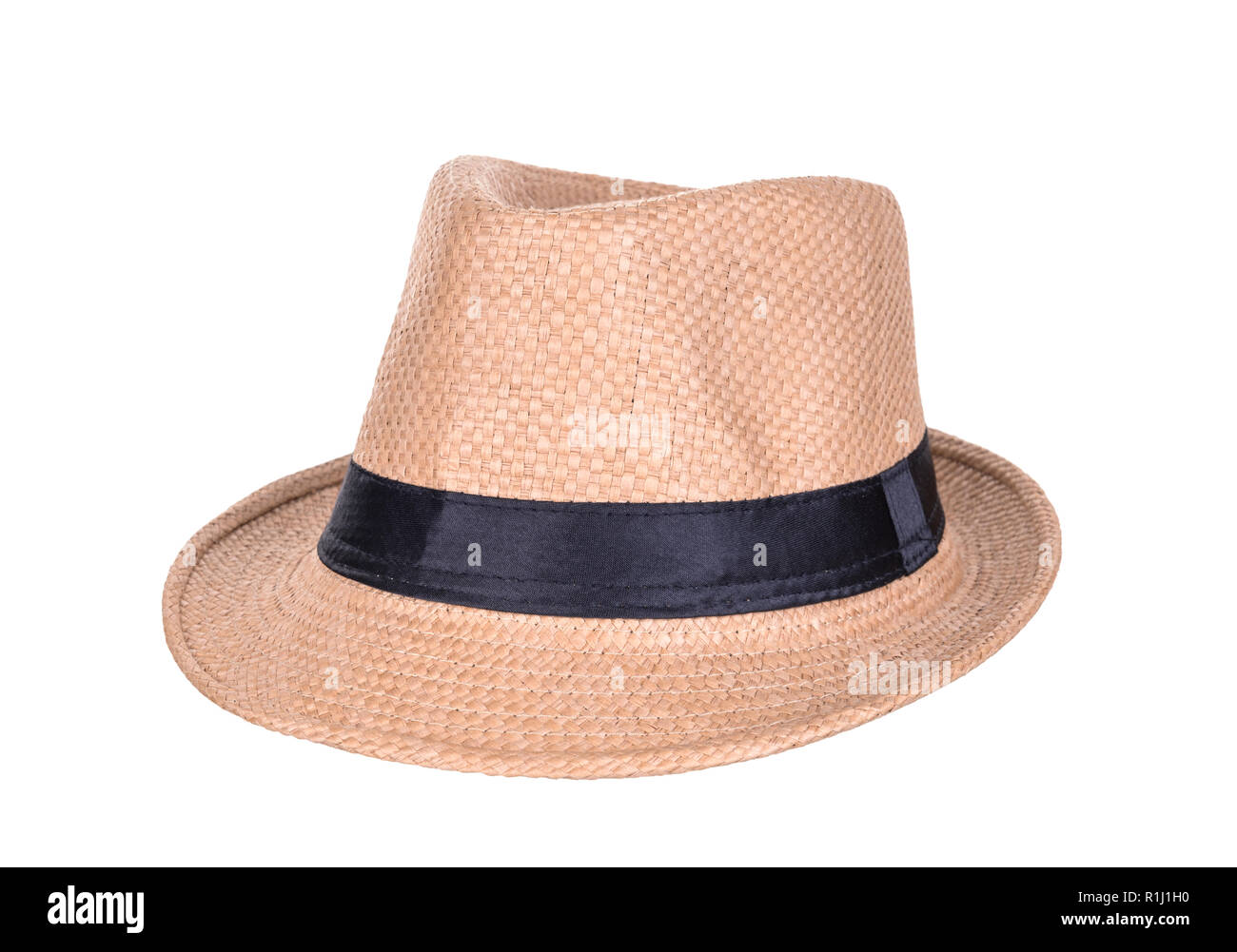 Woven fedora hat isolated on a white background Stock Photo - Alamy