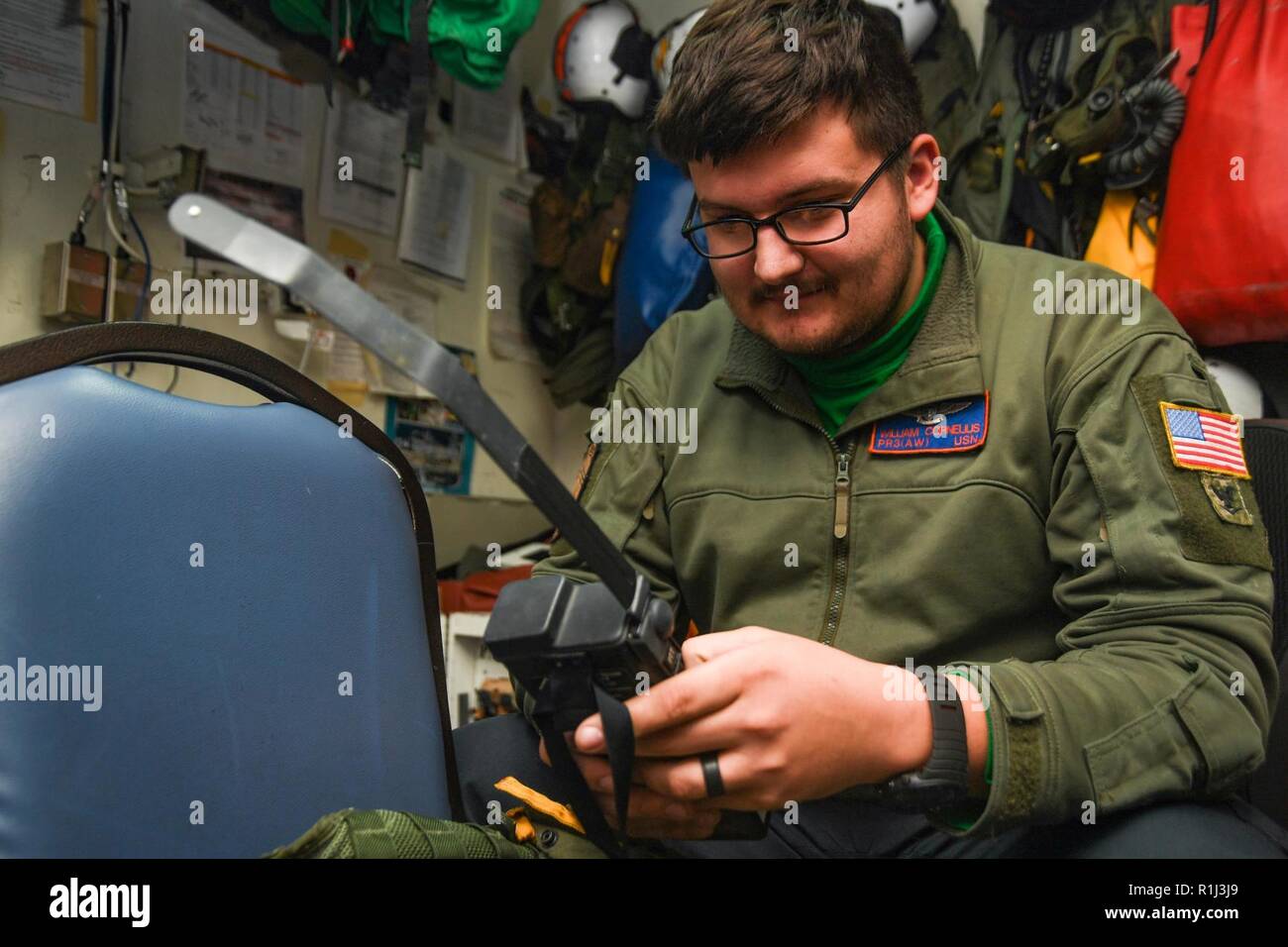 NORTH ATLANTIC (Sept. 25, 2018) Aircrew Survival Equipmentman 3rd Class