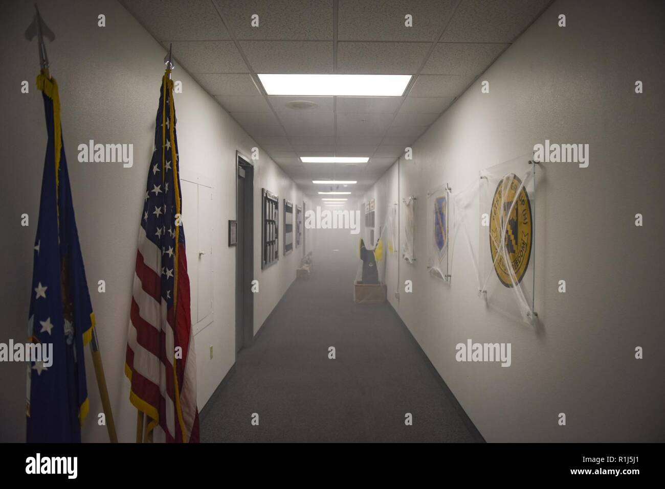 Smoke fills the hallways of the Nevada Test and Training Range