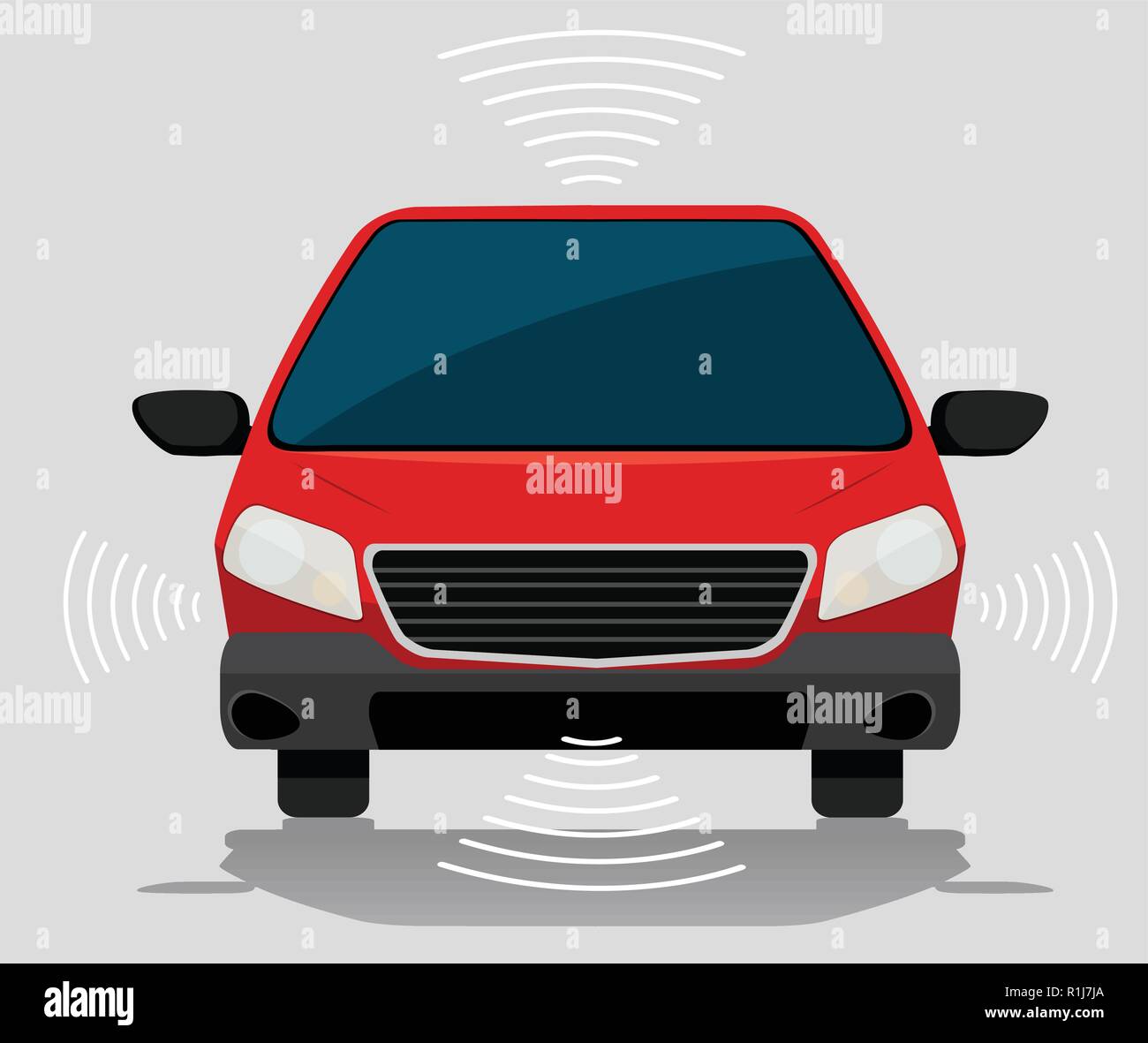 Electric self driving car illustration Stock Vector