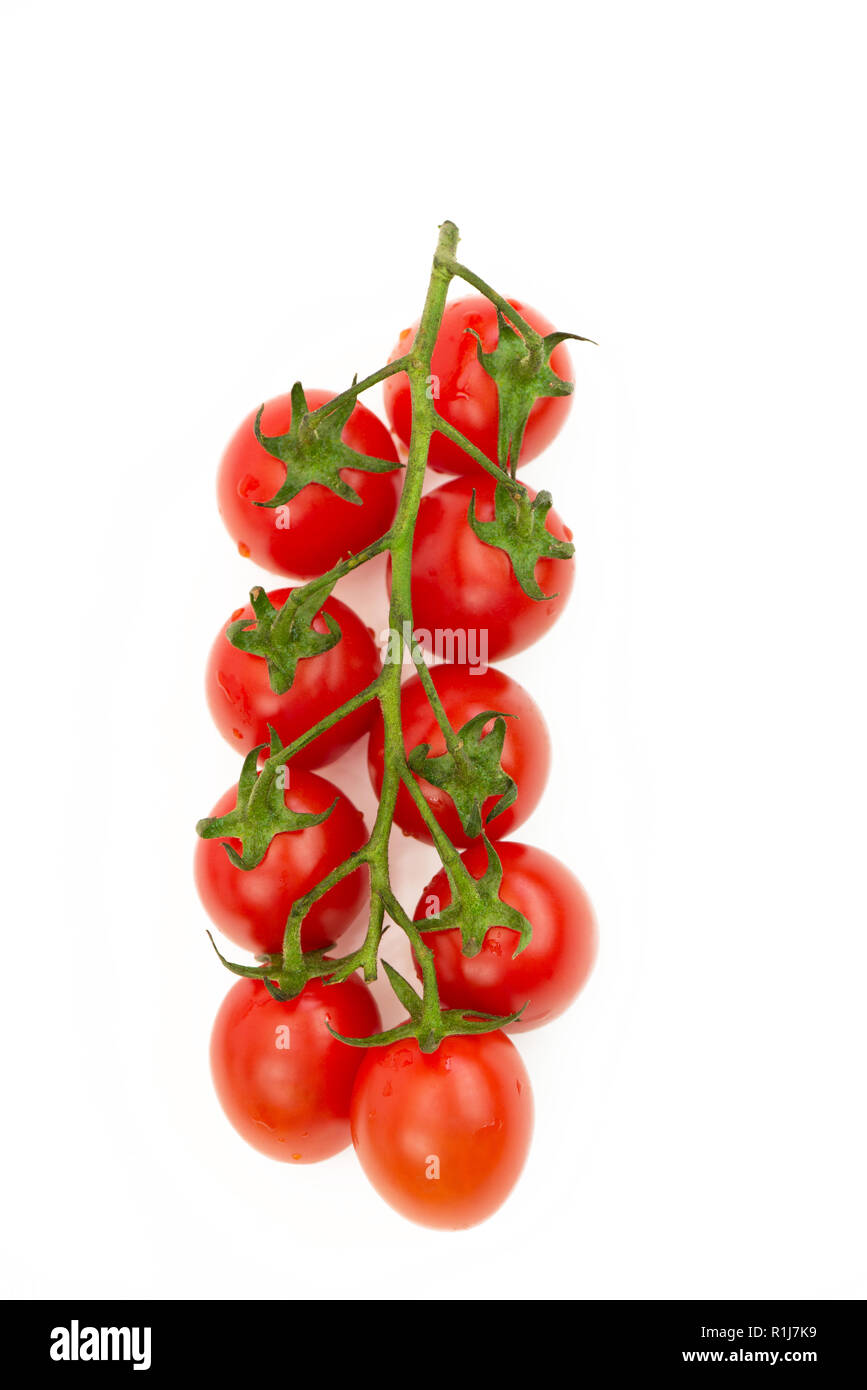 Bunch of fresh tomatoes, isolated on white background Stock Photo