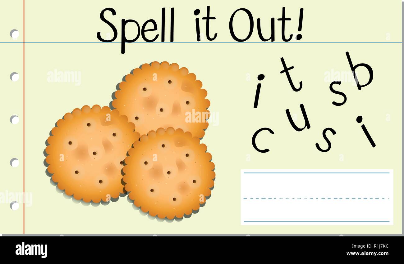 Spell English word biscuit illustration Stock Vector Image & Art Alamy
