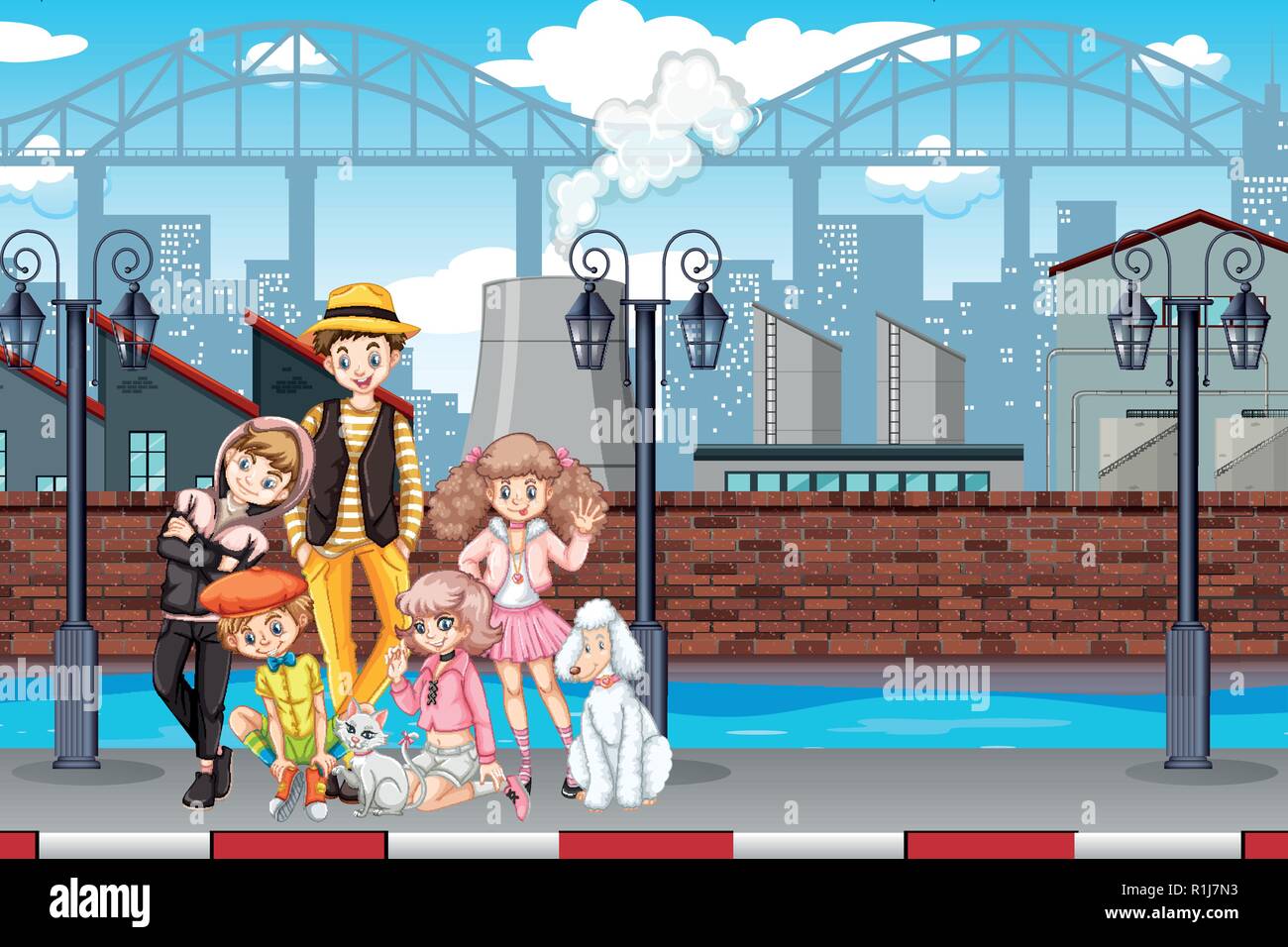 Hipster teenager in the city illustration Stock Vector Image & Art - Alamy
