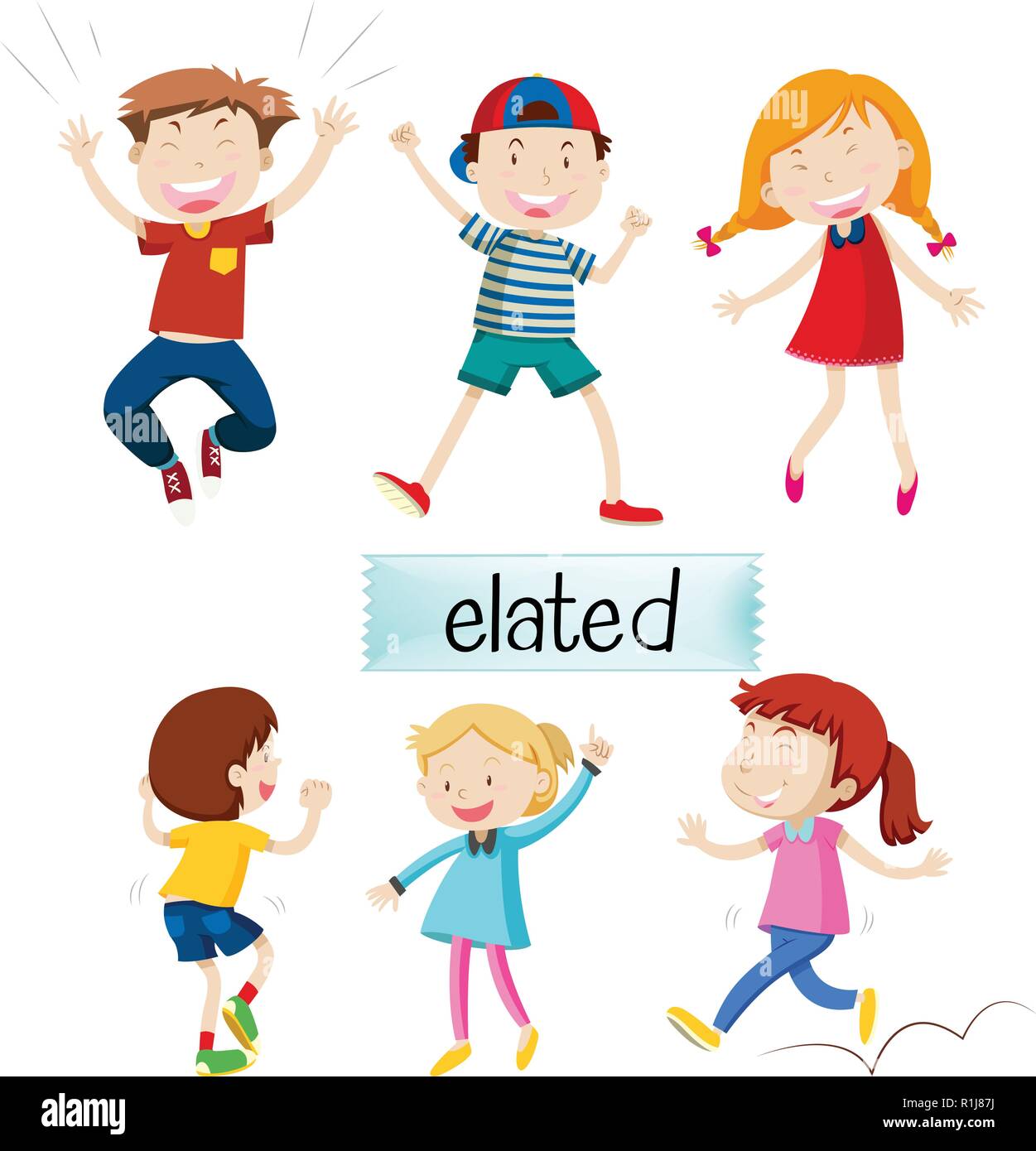 Set of elated kids illustration Stock Vector Image & Art - Alamy