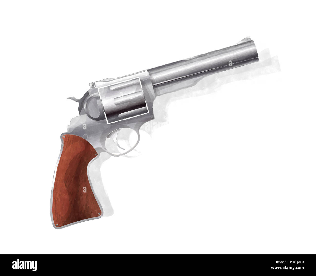 Wood Handled Revolver 38 Caliber Pistol Loaded Laying With Bulli Stock  Photo by ©cboswell 23904687