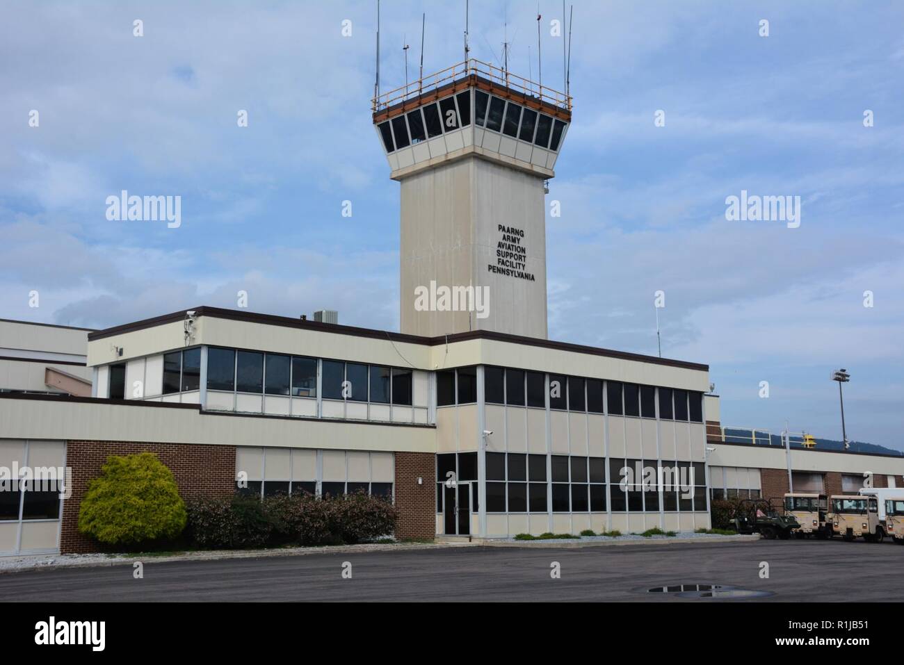 A view of the Army Aviation Support Facility #1, located at Fort Indiantown  Gap's Muir Army Airfield, as seen from the airfield Stock Photo - Alamy