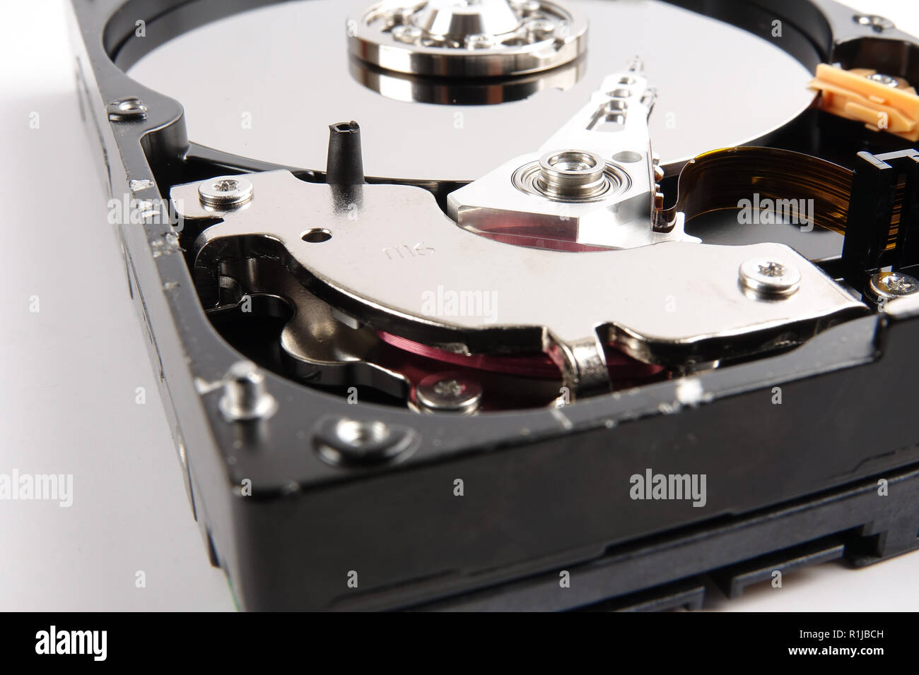 Hard disk drive (HDD) isolated on white. Stock Photo