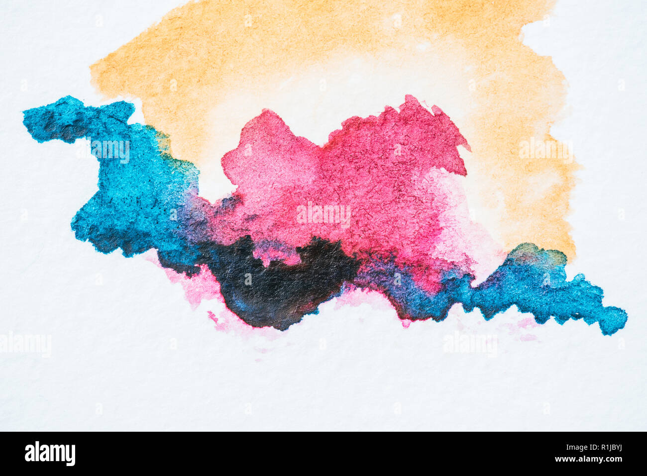 abstract background with colorful watercolor blots Stock Photo - Alamy