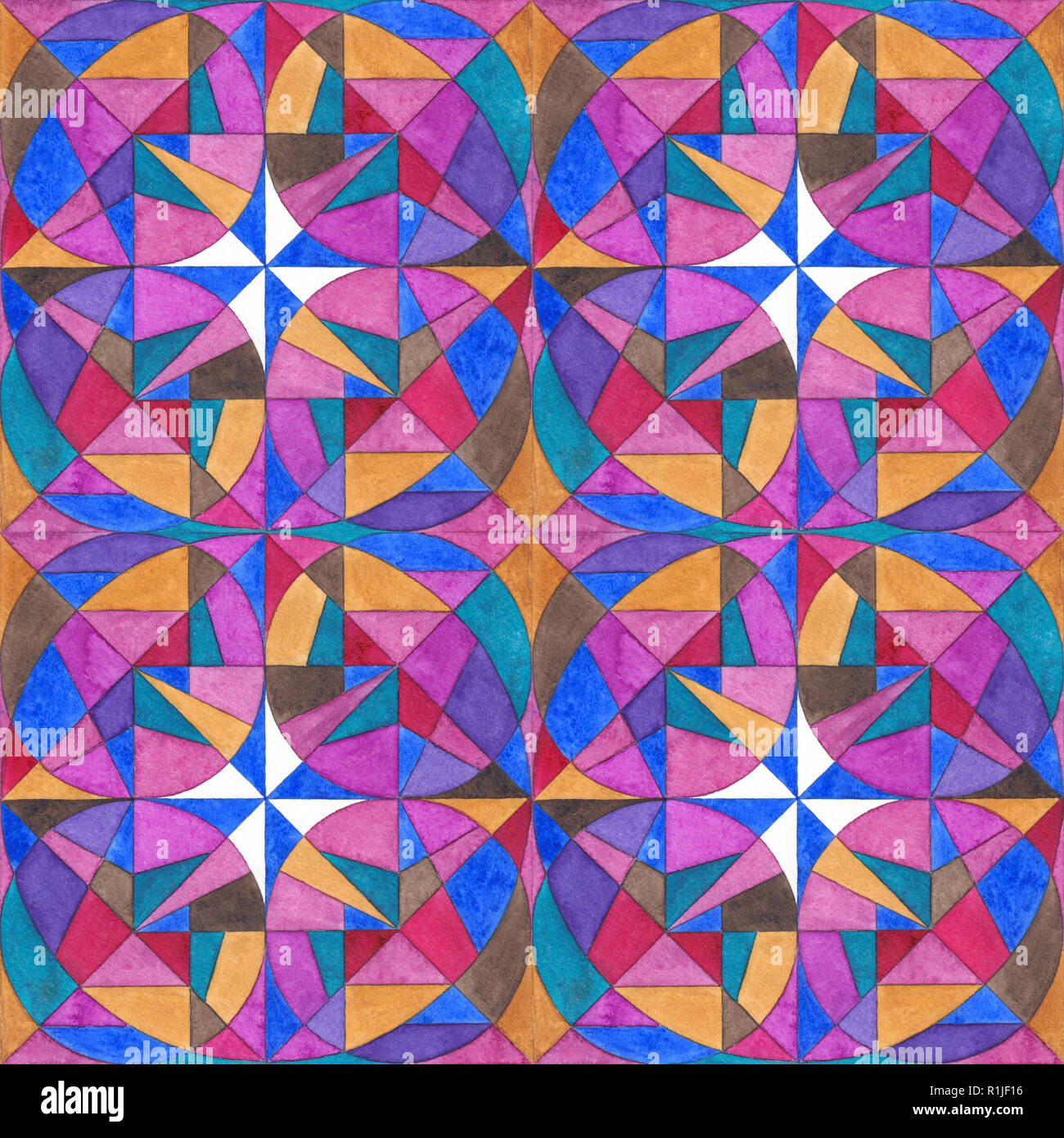 Watercolor hand painted ornament seamless pattern. Abstract geometric mosaic background for surface design, textile, wrapping paper, wallpaper, phone Stock Photo - Alamy Watercolor hand painted ornament seamless pattern. Abstract geometric mosaic background for surface design, textile, wrapping paper, wallpaper, phone Stock Photo - Alamy