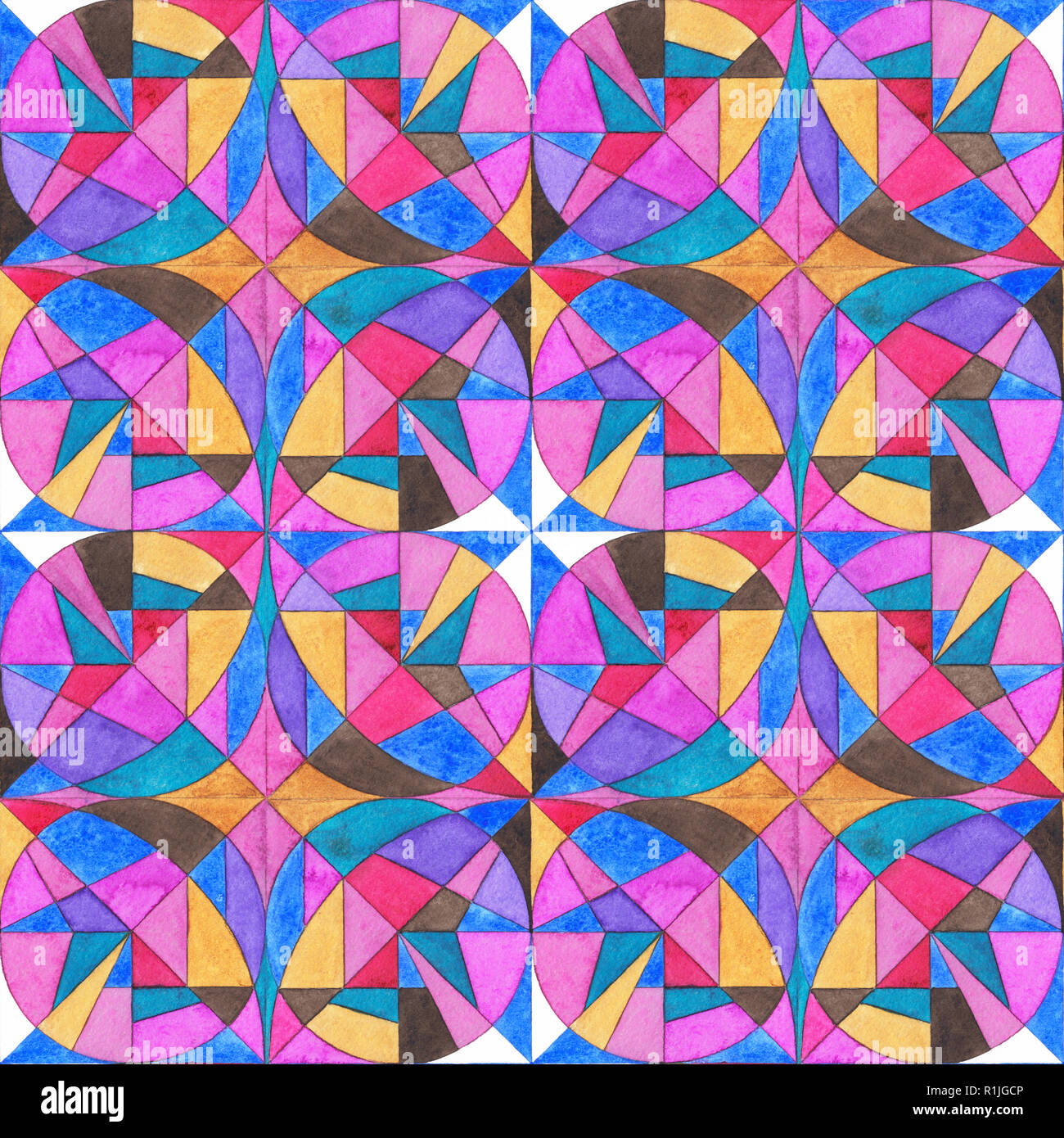 Watercolor hand painted ornament seamless pattern. Abstract geometric mosaic background for surface design, textile, wrapping paper, wallpaper, phone Stock Photo - Alamy Watercolor hand painted ornament seamless pattern. Abstract geometric mosaic background for surface design, textile, wrapping paper, wallpaper, phone Stock Photo - Alamy