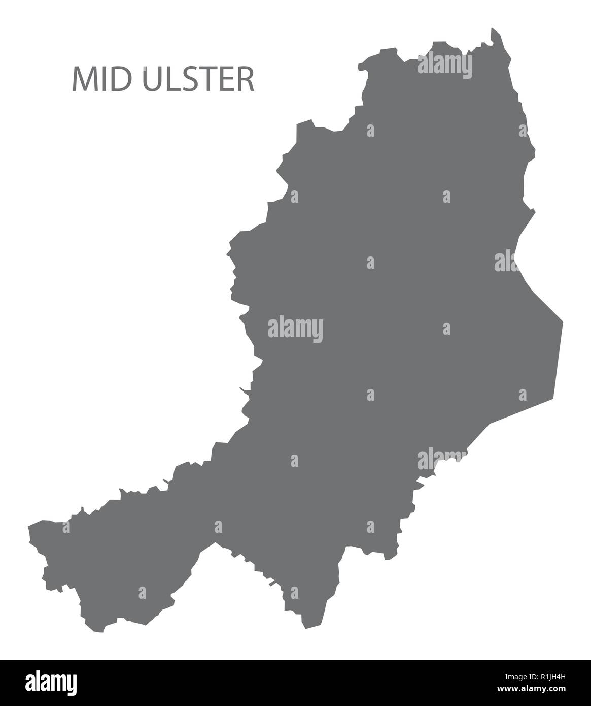 Mid Ulster map grey Stock Vector