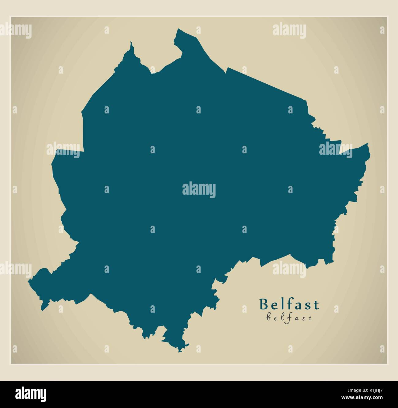 Belfast district map of Northern Ireland Stock Vector Image & Art - Alamy