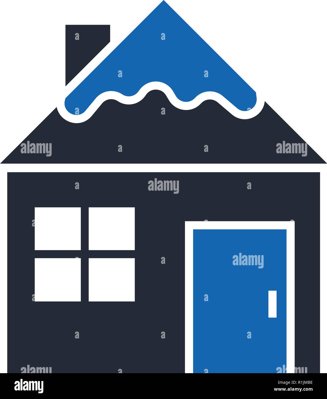 Winter house glyph icon isolated on white background Stock Vector
