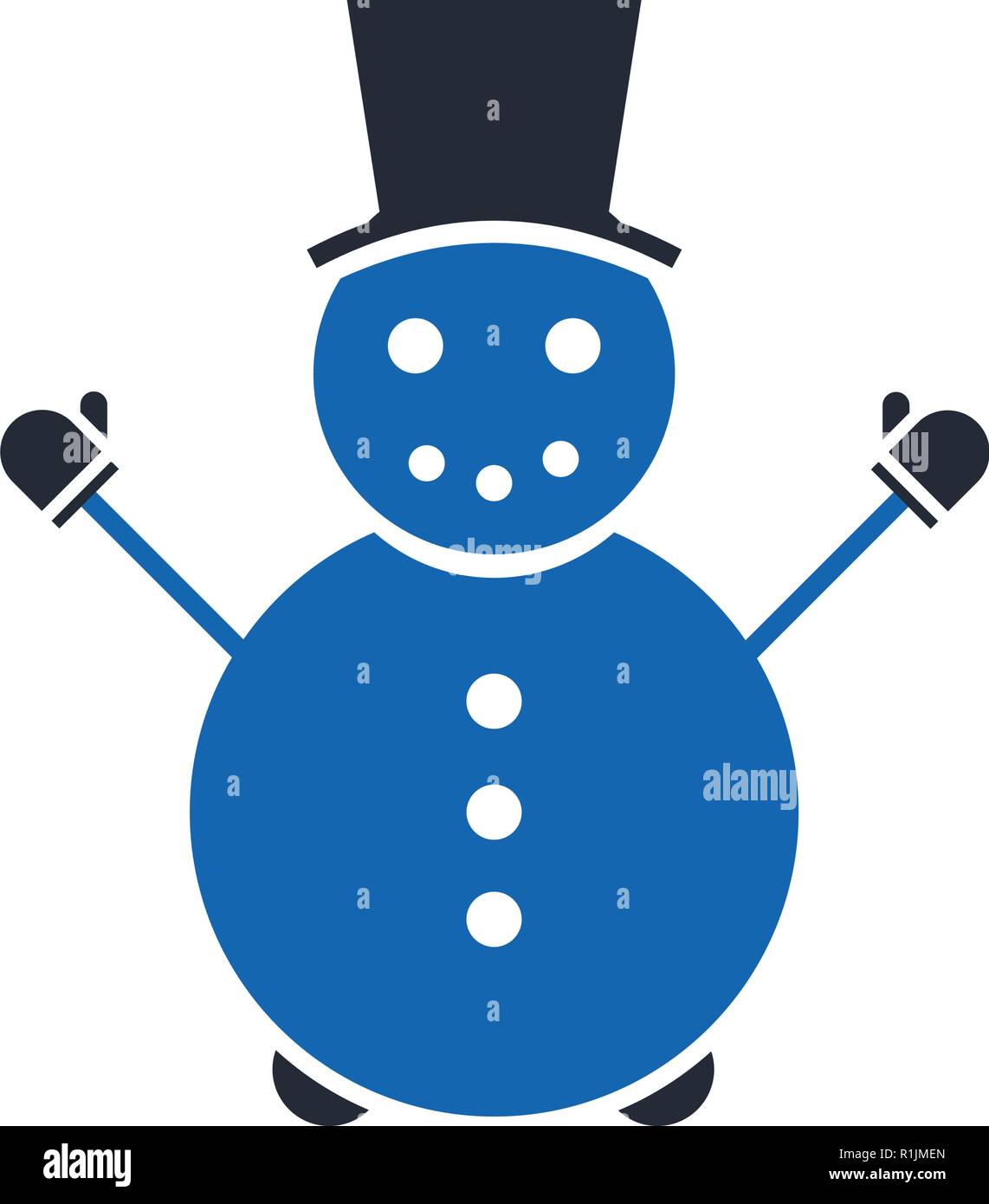 Snowman glyph icon isolated on white background Stock Vector