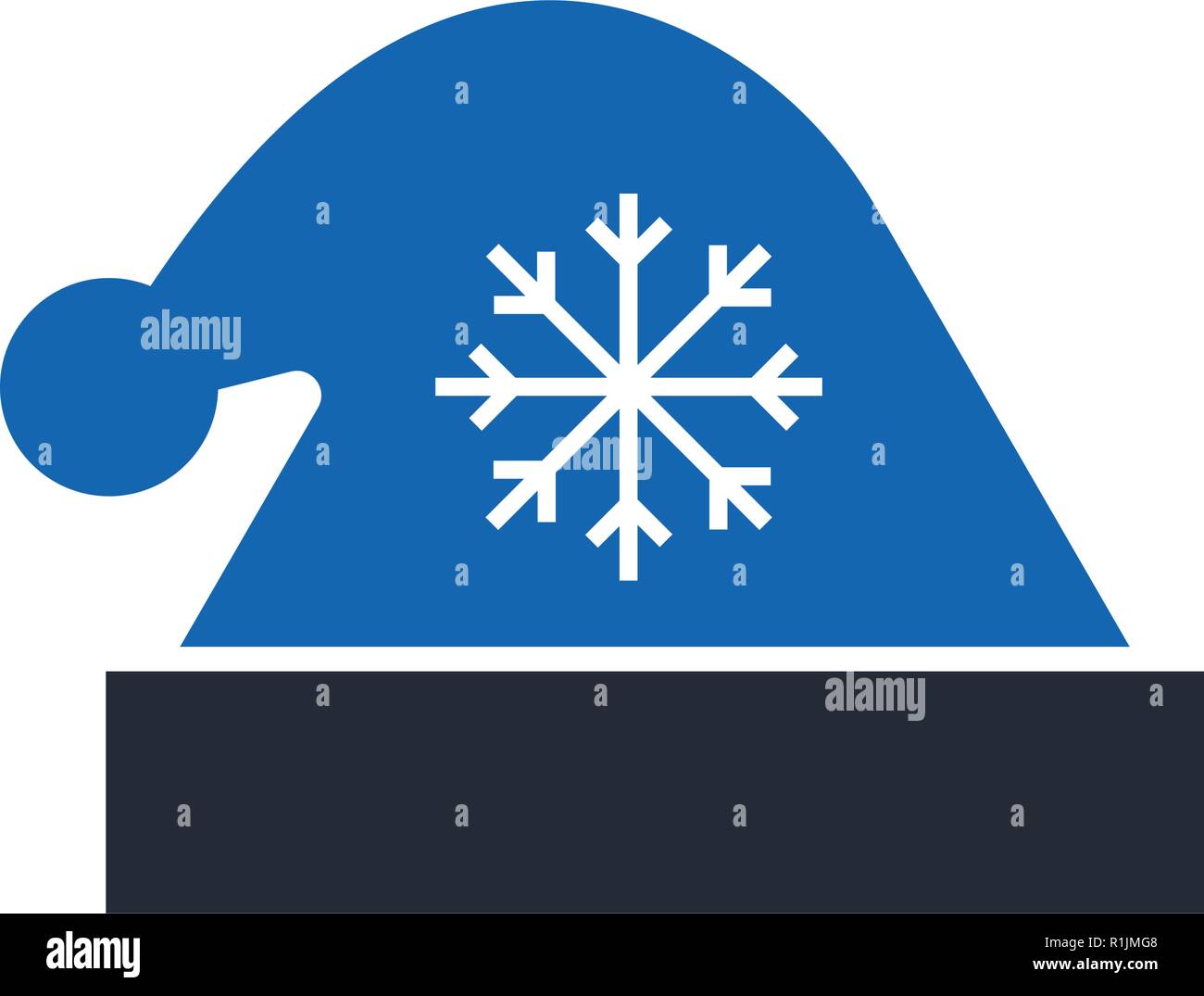 Christmas hat glyph icon isolated on white background Stock Vector