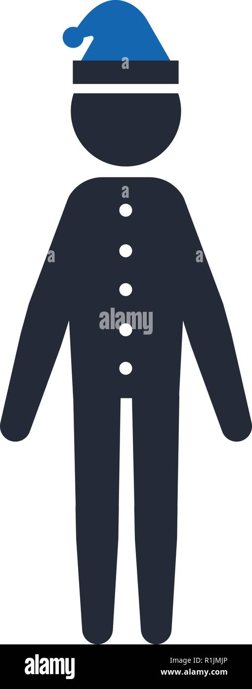 Man in christmas hat isolated on white background Stock Vector
