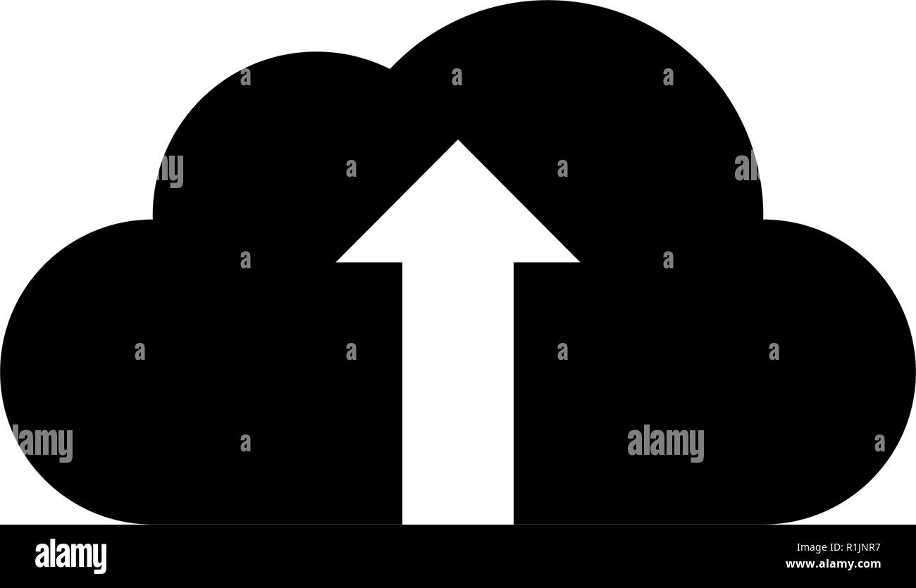 Upload cloud black glyph hi-res stock photography and images - Alamy