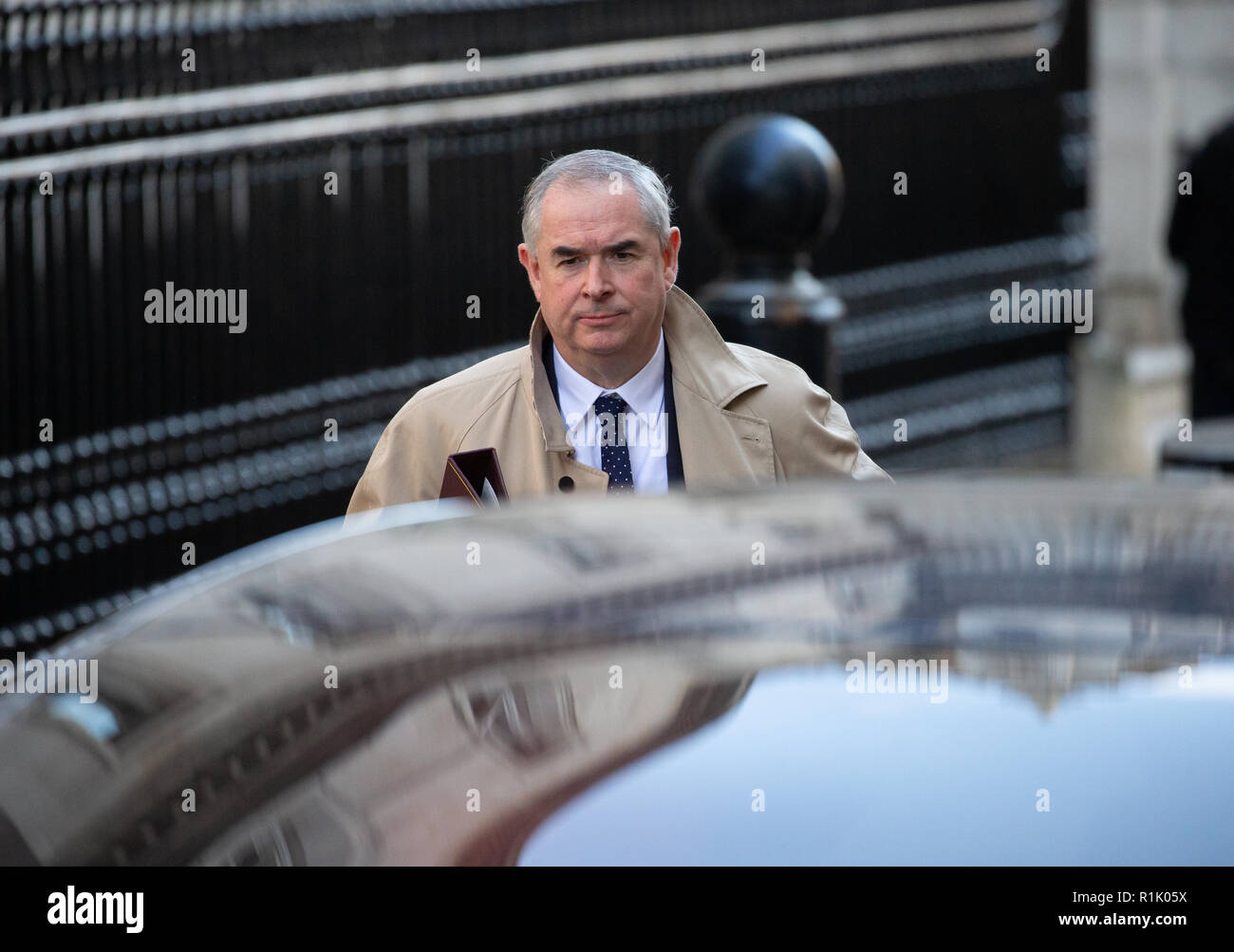 Geoffrey Cox, Attorney General, leaves after the Cabinet meeting where talks on Brexit are still taking place to finalise a deal. Stock Photo