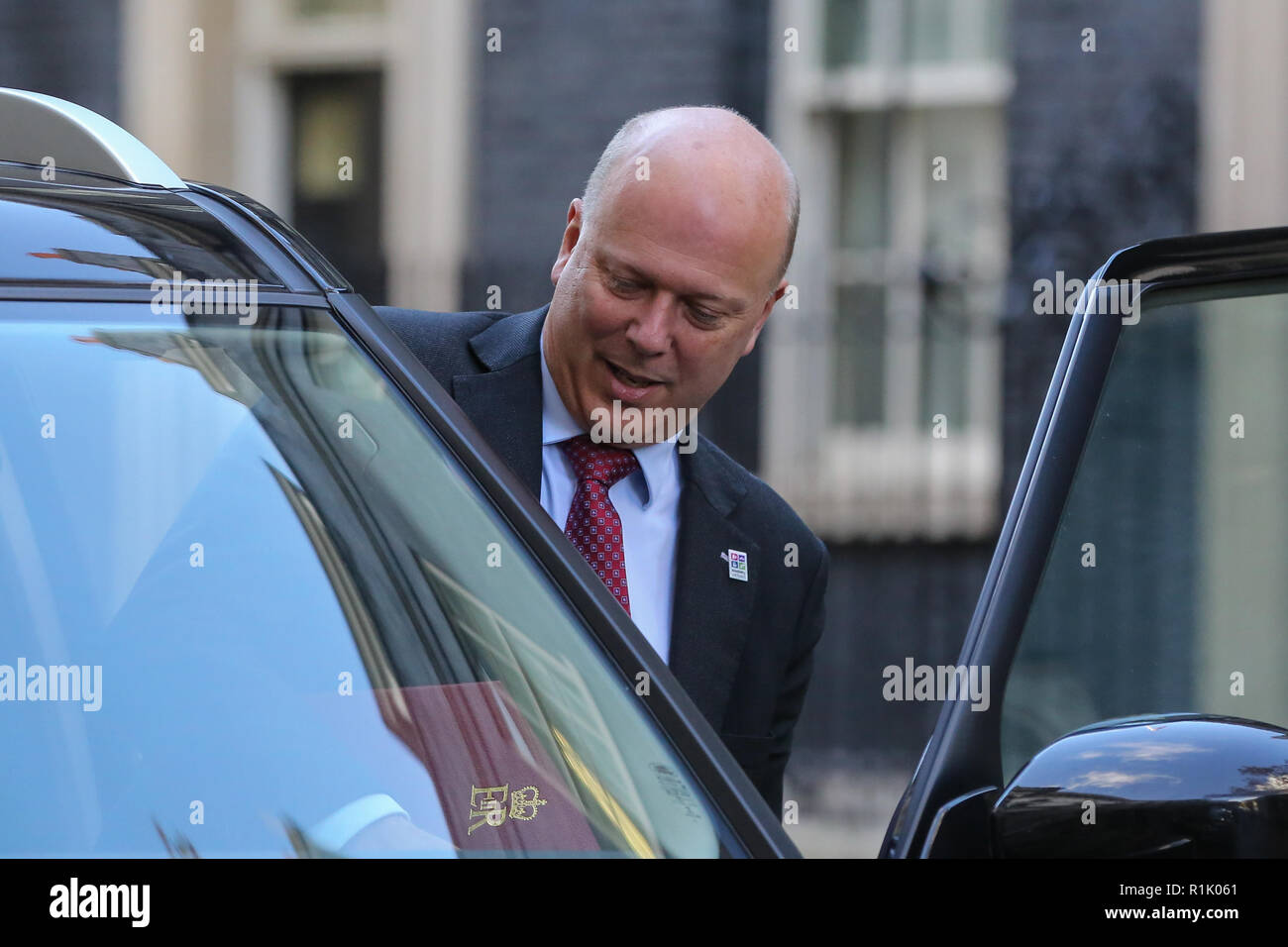 November 13, 2018 - London, United Kingdom - Chris Grayling, Secretary of State for Transport seen departing from No 10 Downing Street after attending the weekly Cabinet Meeting. (Credit Image: © Dinendra Haria/SOPA Images via ZUMA Wire) Stock Photo