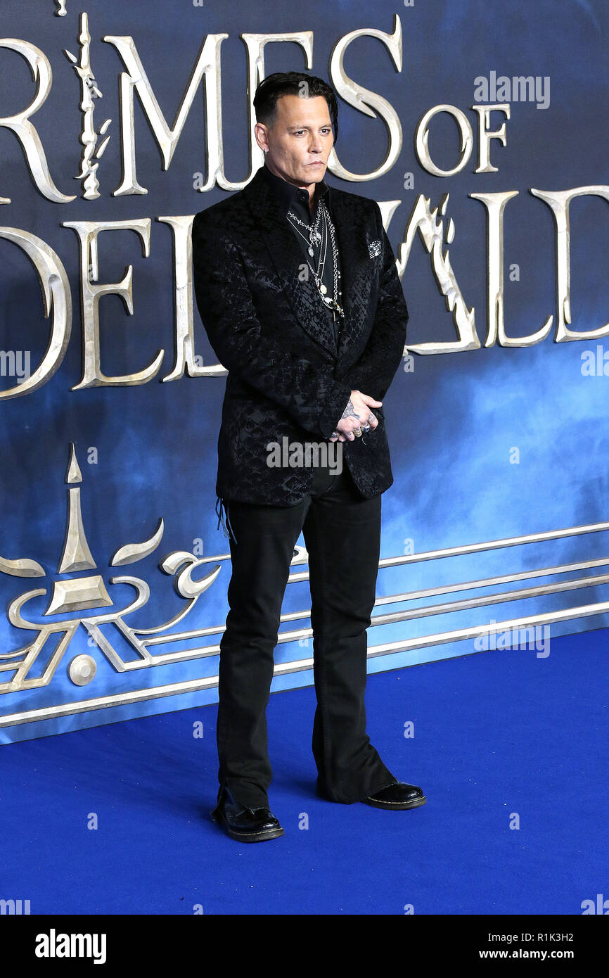 London UK. 13th Nov 2018. Johnny Depp Fantastic Beasts The Crimes of Grindelwald UK Premiere Leicester Square London UK 13 November 2018. Credit Rich Gold Alamy Live News Stock Photo Alamy