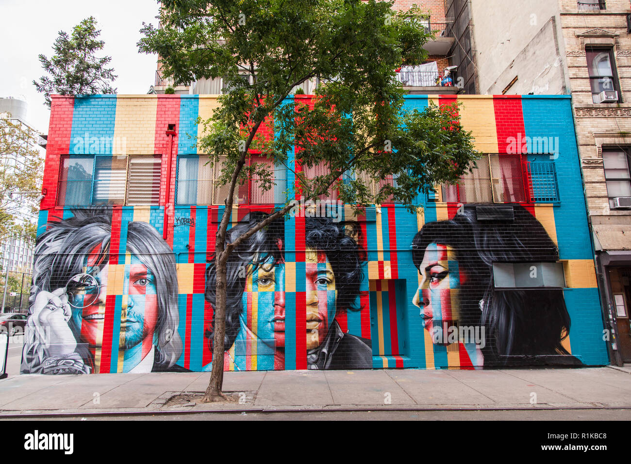 27 club mural by Eduardo Kobra, 170 Forsyth Street & Rivington Street