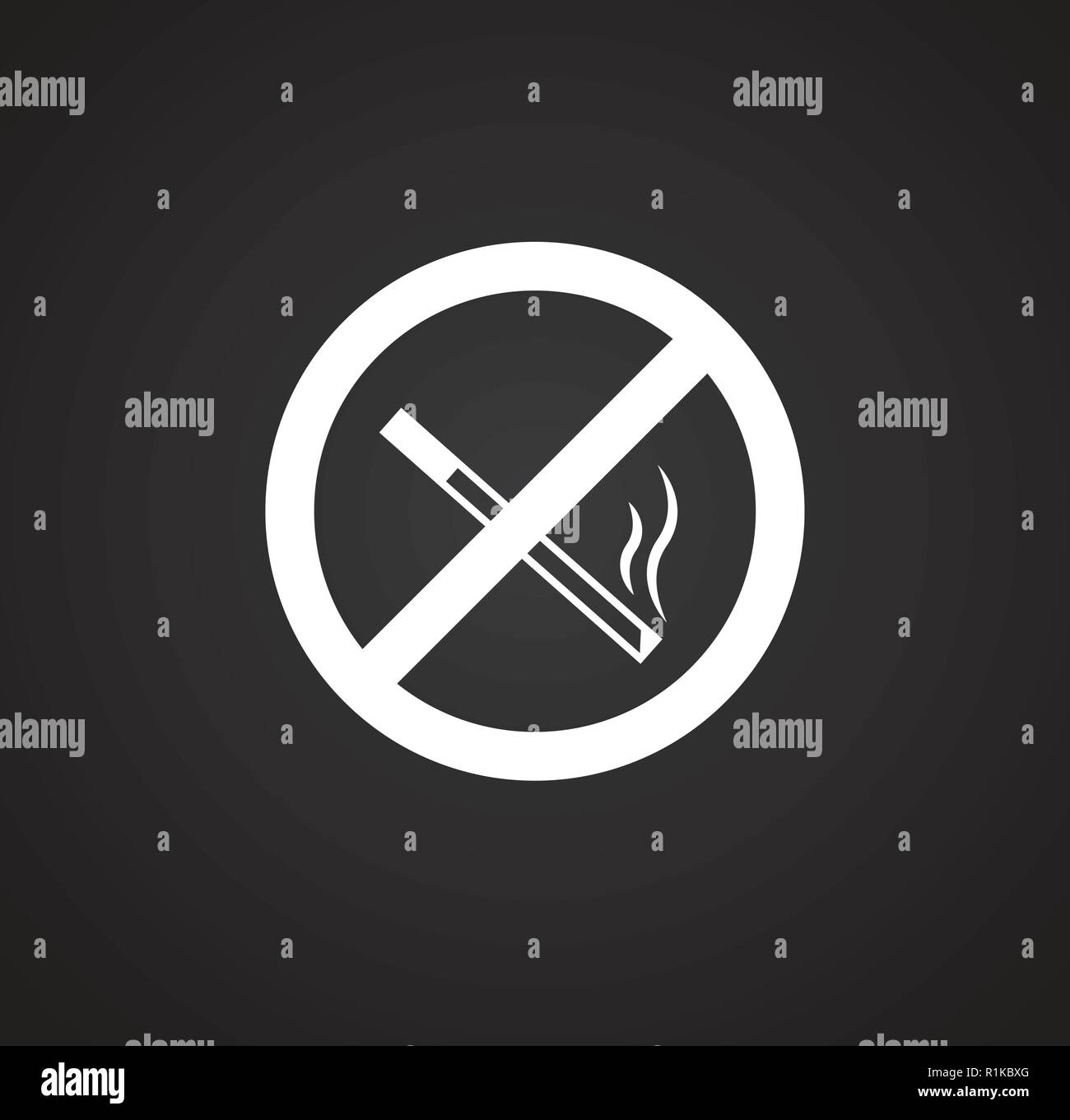 No smoking sign on black background Stock Vector