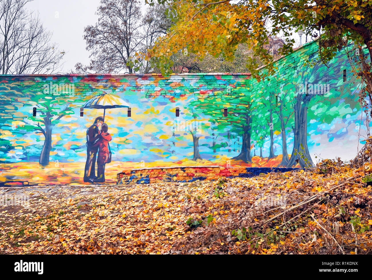 Mural on wall in Prague, Czech Republic Old Town Stock Photo - Alamy