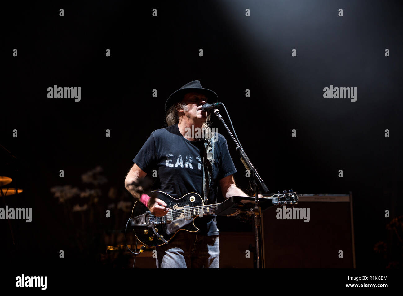 Neil Young performs at the Wayhome Music & Arts Festival in Oro-Medonte, CANADA Stock Photo