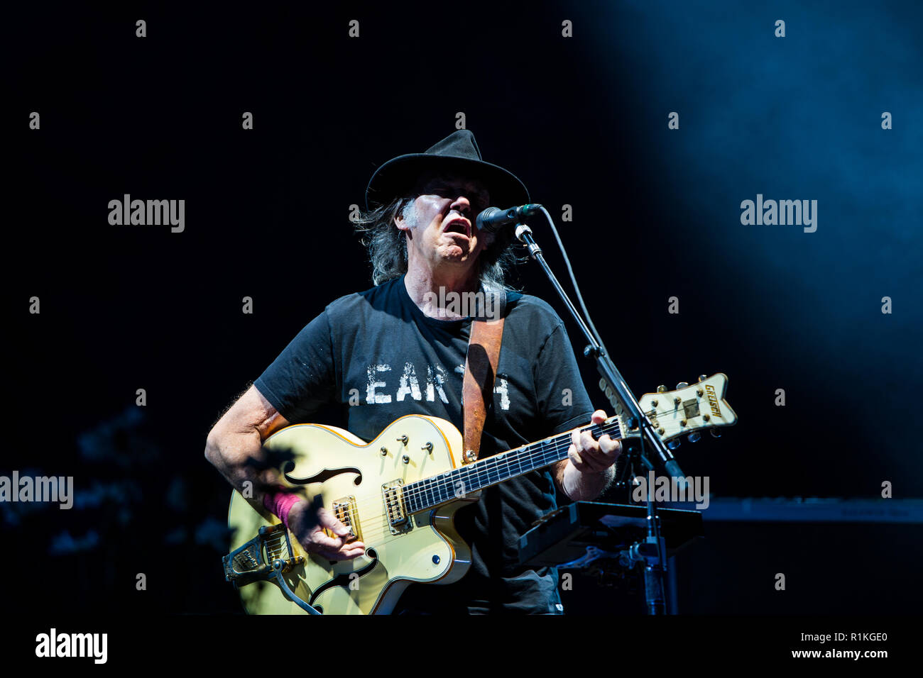 Neil Young performs at the Wayhome Music & Arts Festival in Oro-Medonte, CANADA Stock Photo