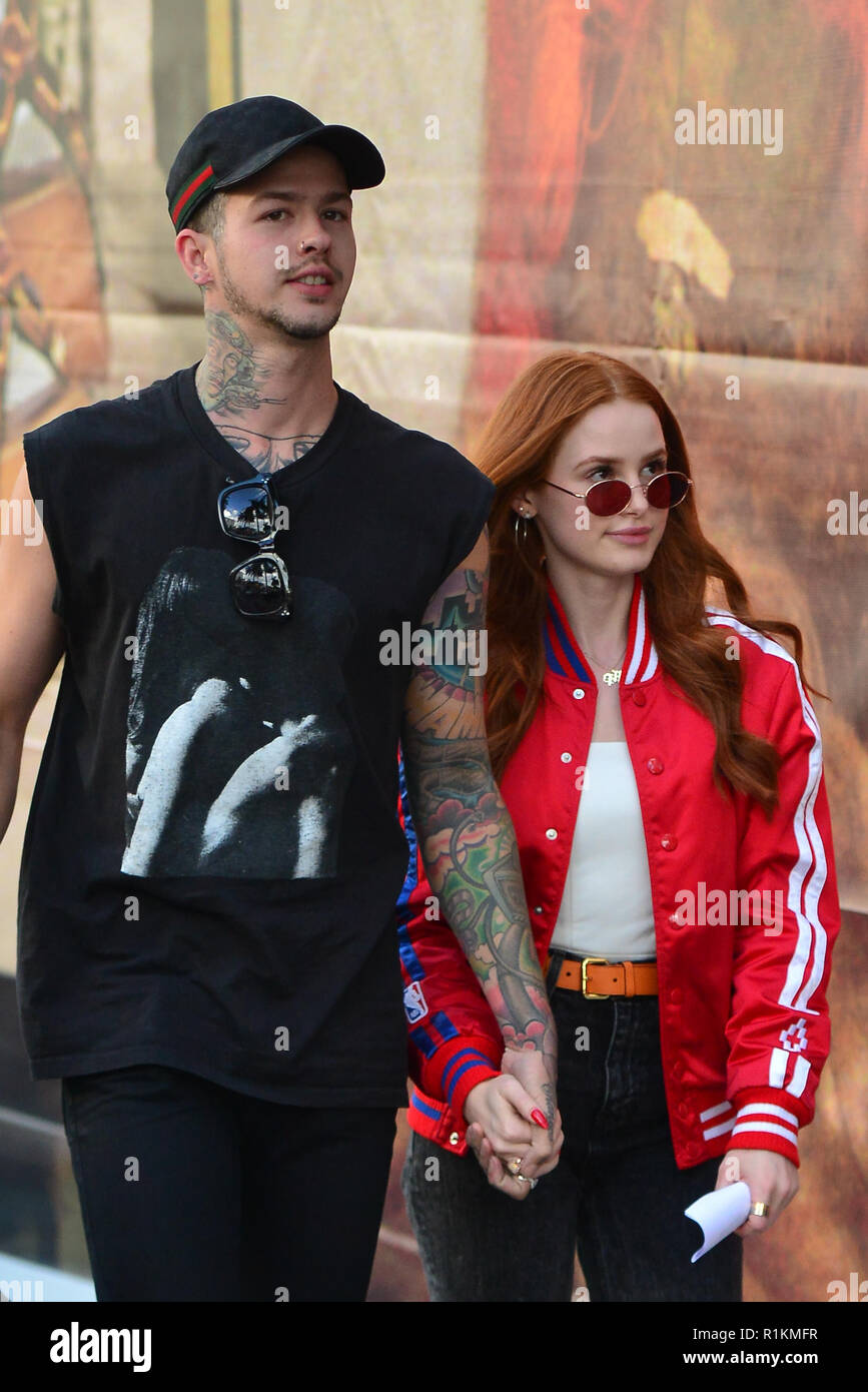 Riverdale star Madelaine Petsch and boyfriend Travis Mills out shopping in  Beverly Hills. The couple went to the Gucci store on the world famous Rodeo  Drive and later walked to Balenciaga store