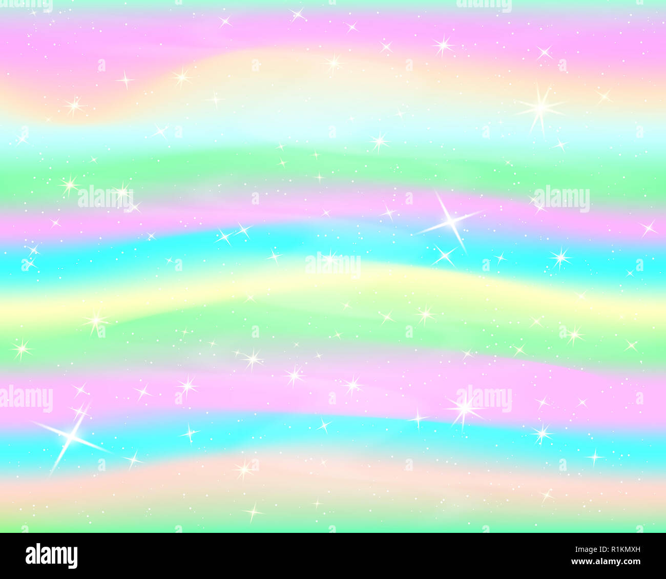 Glitter rainbow background. The sky in pastel color. Bright mermaid   illustration Stock Photo - Alamy