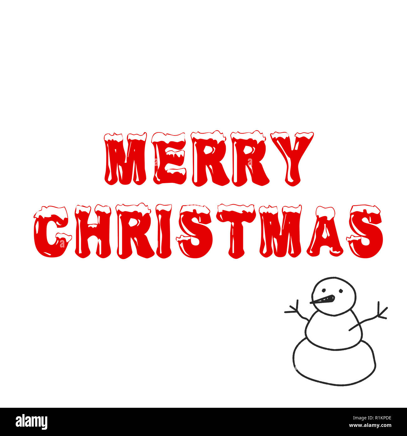 Merry Christmas Greeting Card Drawing