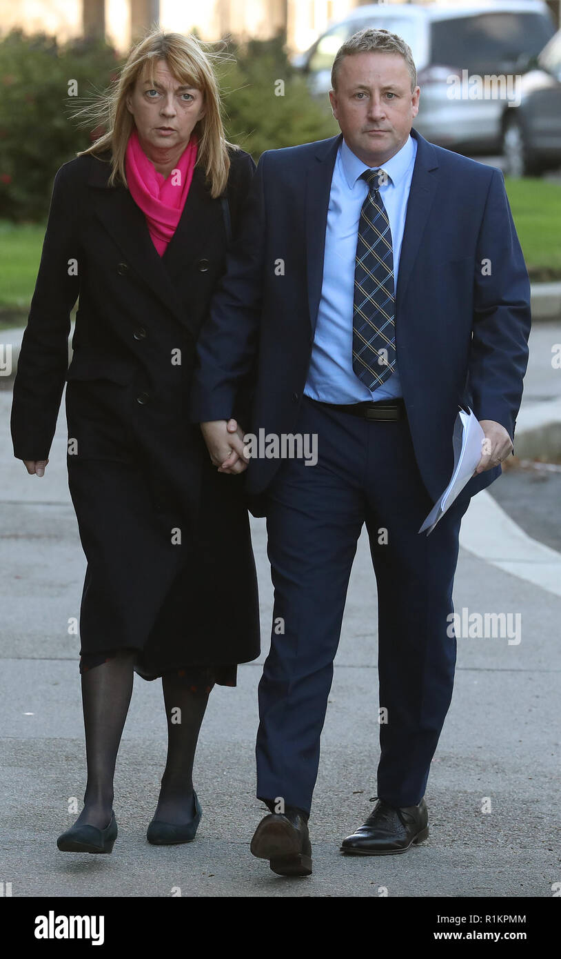 Linda and Stuart Allan, the parents of Katie Allan, arrive for a ...