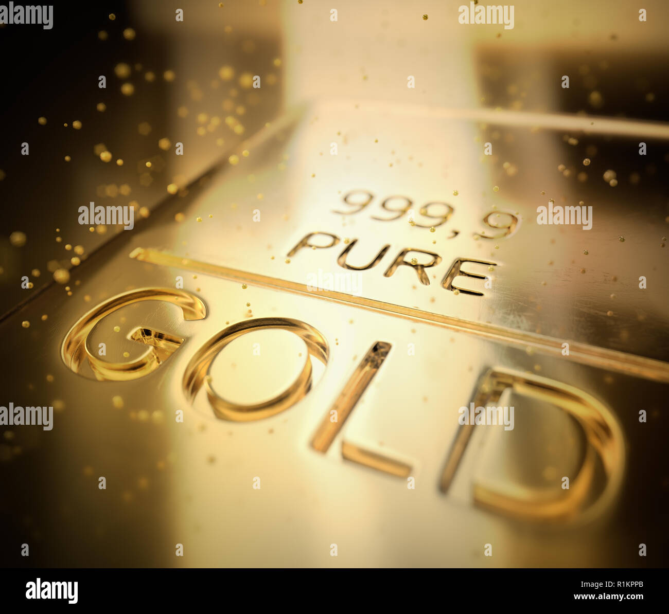 Gold bars 1000 grams. Concept of success in business and finance. Stock Photo
