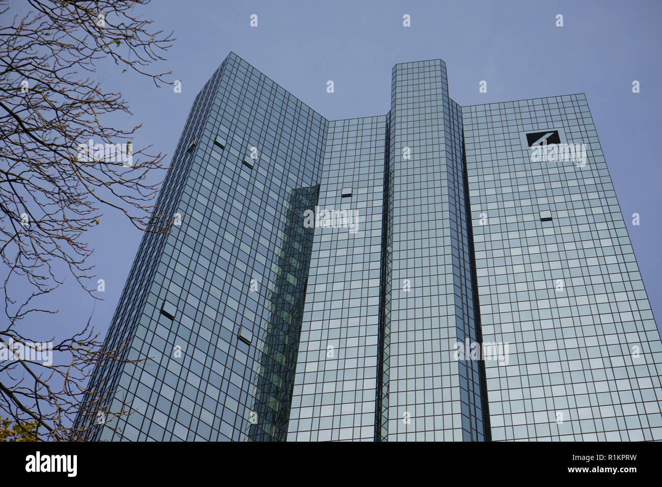 Deutsche Bank Twin Towers, Deutsche-Bank-Hochhaus, Deutsche Bank, Frankfurt, Germany Stock Photo