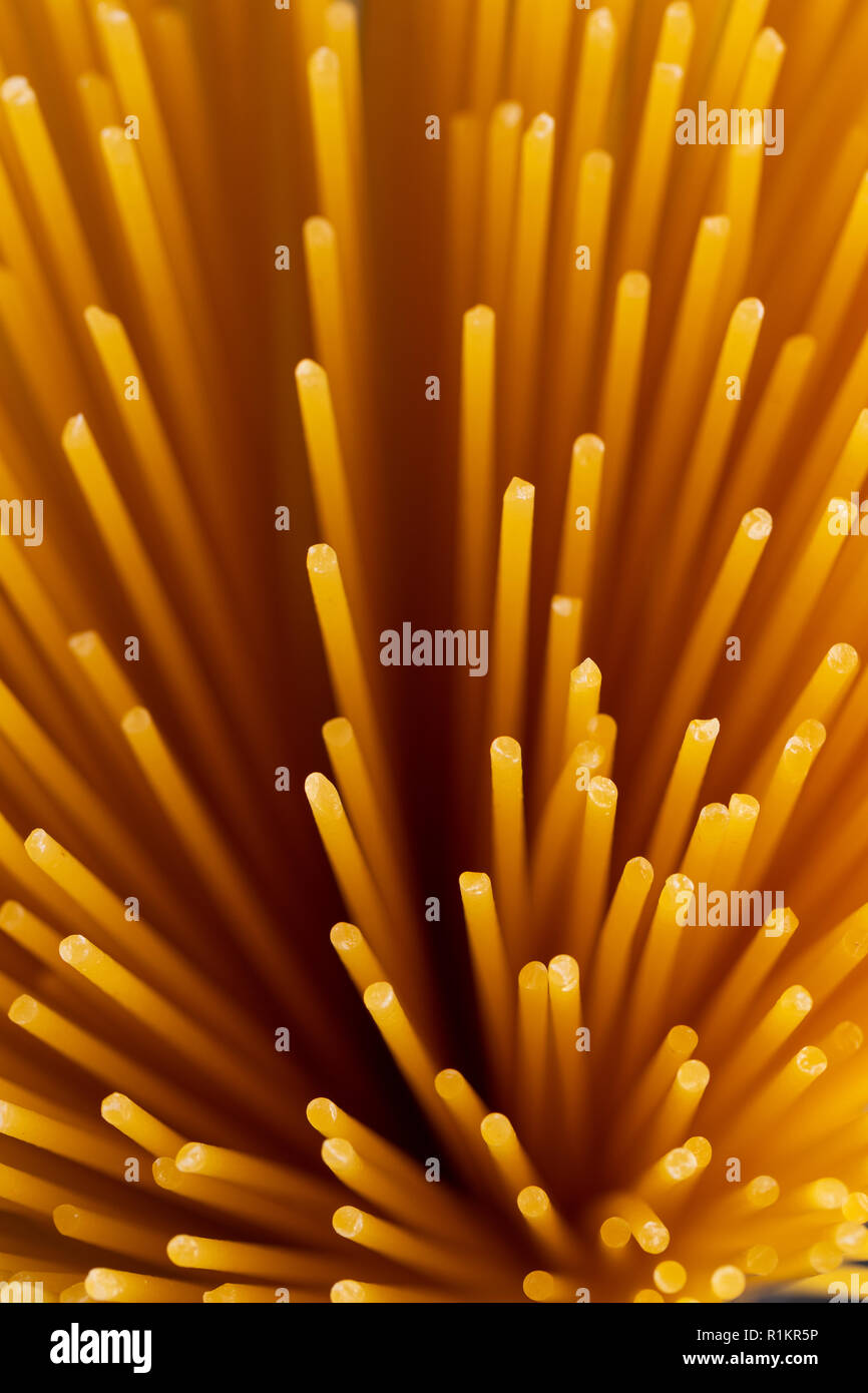 a bouquet of spaghetti on a dark background near Stock Photo