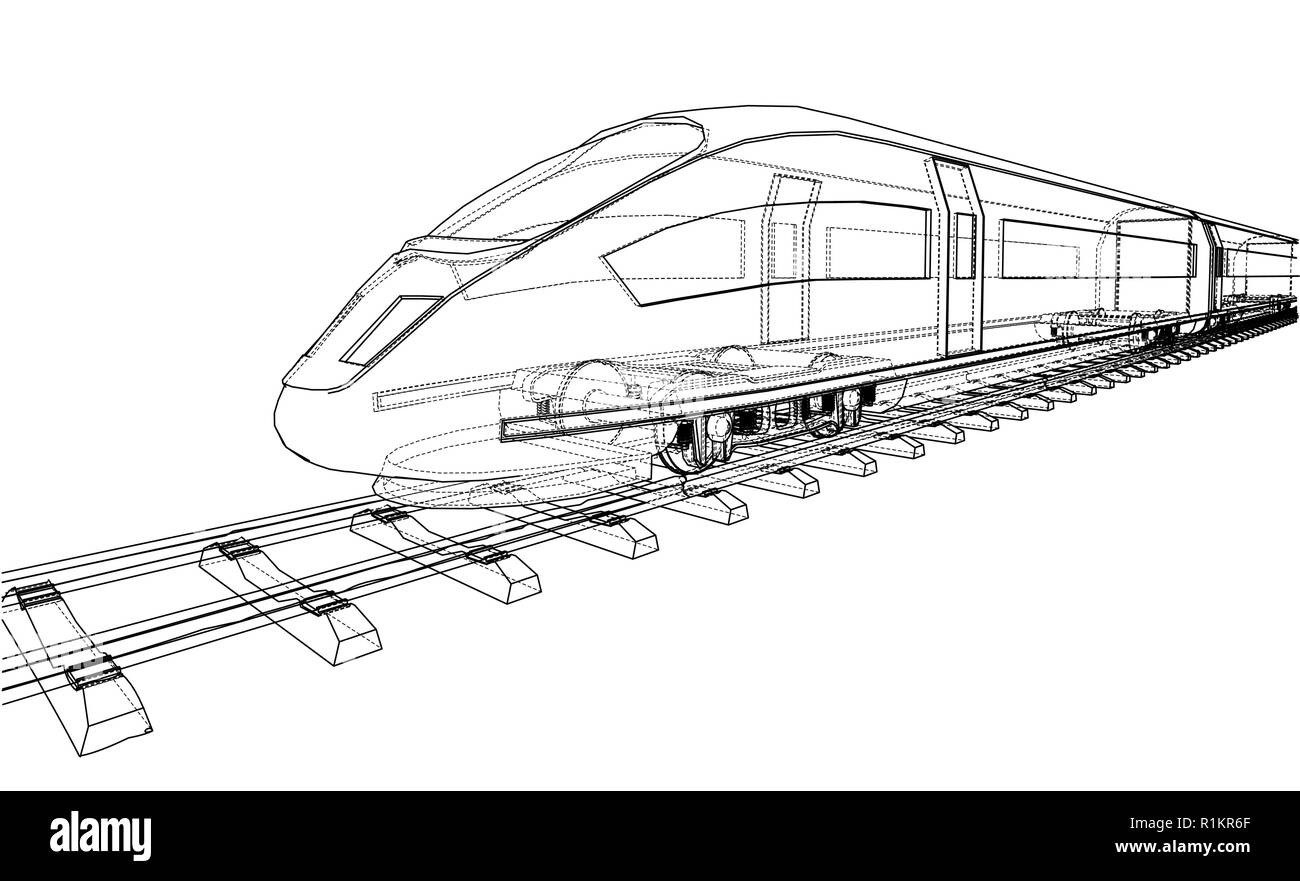 Modern high speed train sketch icon Stock Vector Image & Art - Alamy